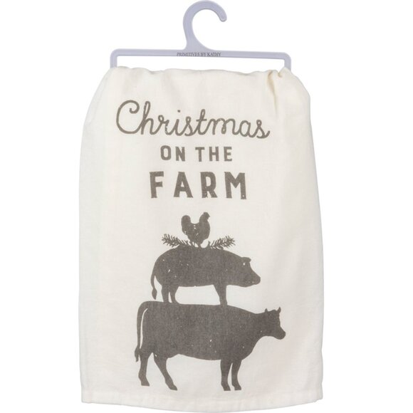 Primitives by Kathy - Kitchen Towel - Christmas on the Farm - Picture 1 of 1
